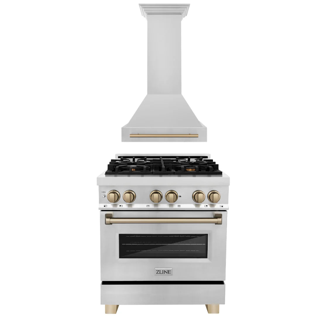 30 In. Dual Fuel Range and Range Hood in Stainless Steel X154193