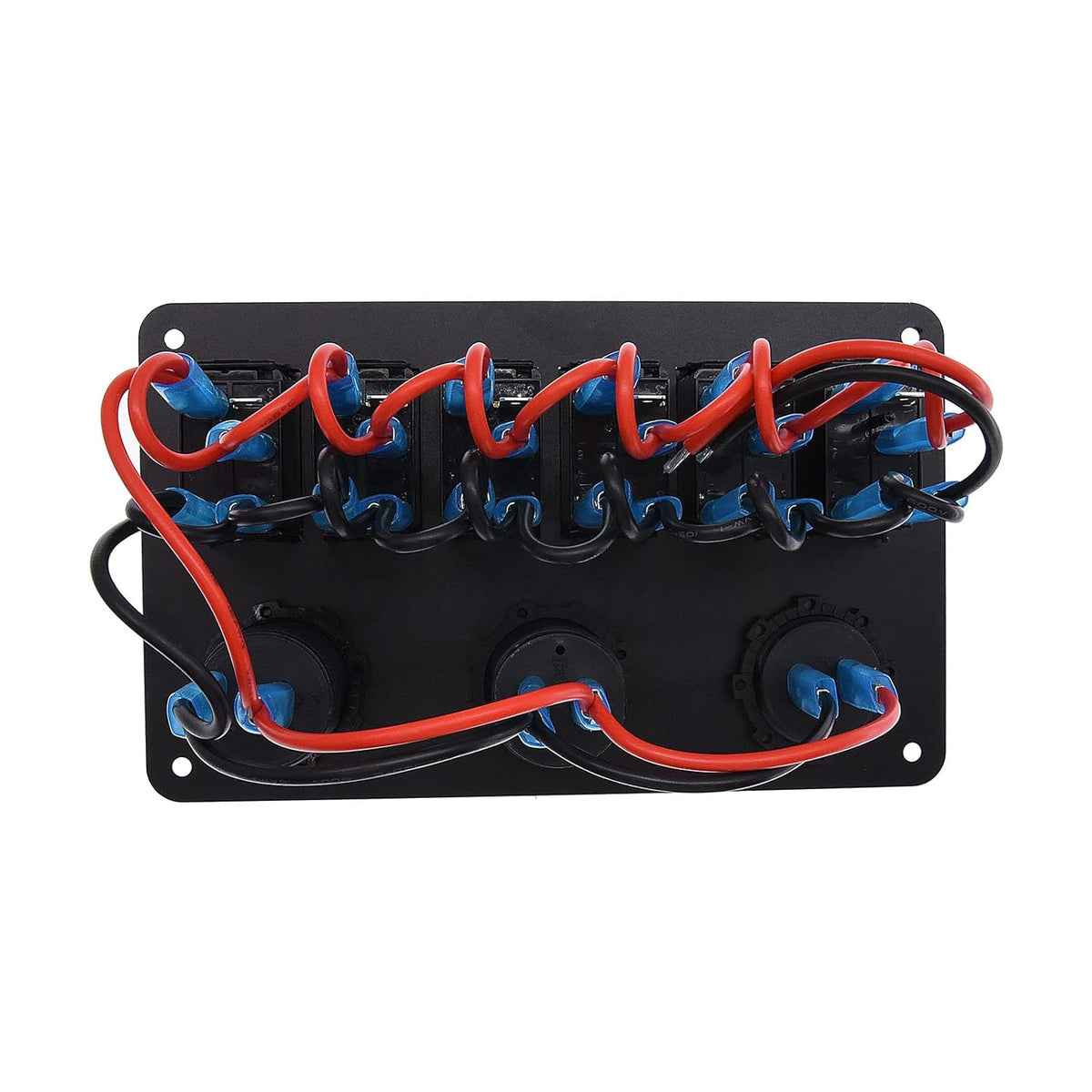 Waterproof Rocker Marine Switch Panel with USB, Blue LED, Pack of 2 G306