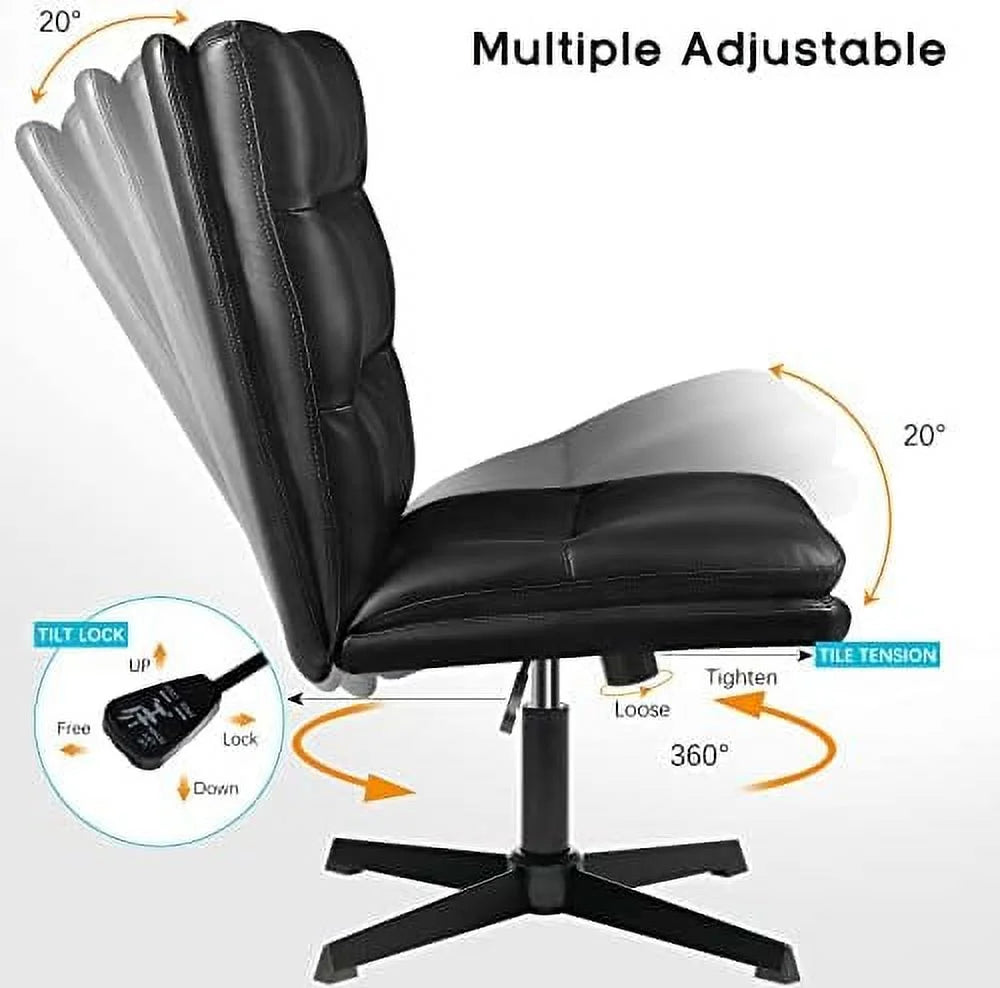 Pu Leather Armless Office Chair W627