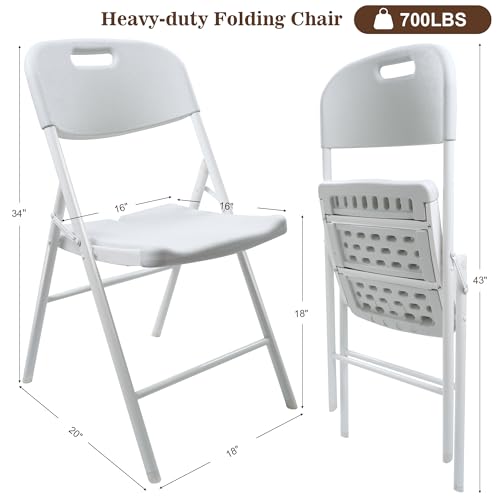 6 Pack White Folding Chair 700 lb Weight Capacity V366