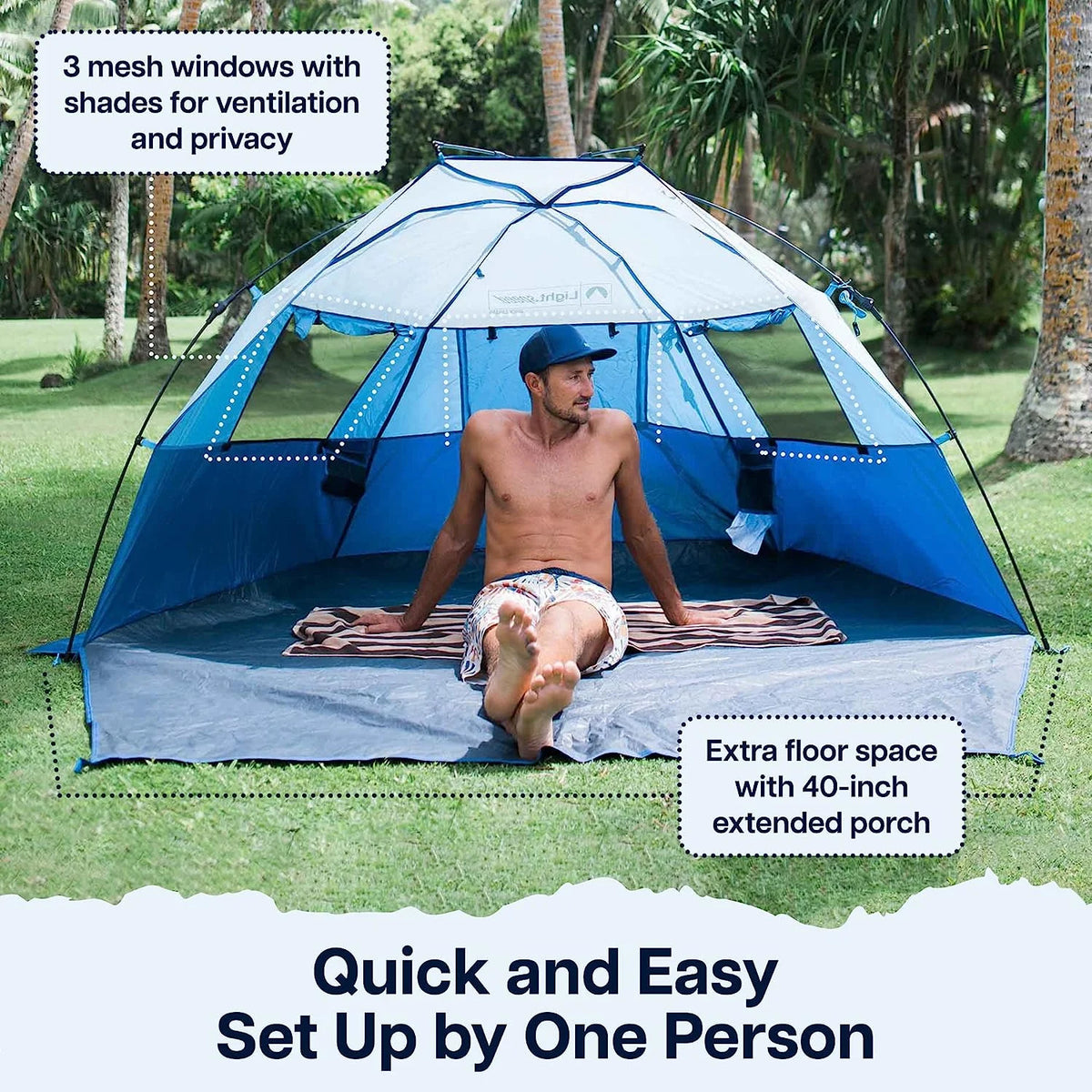 Blue Tide Beach Tent Sun Shelter N891