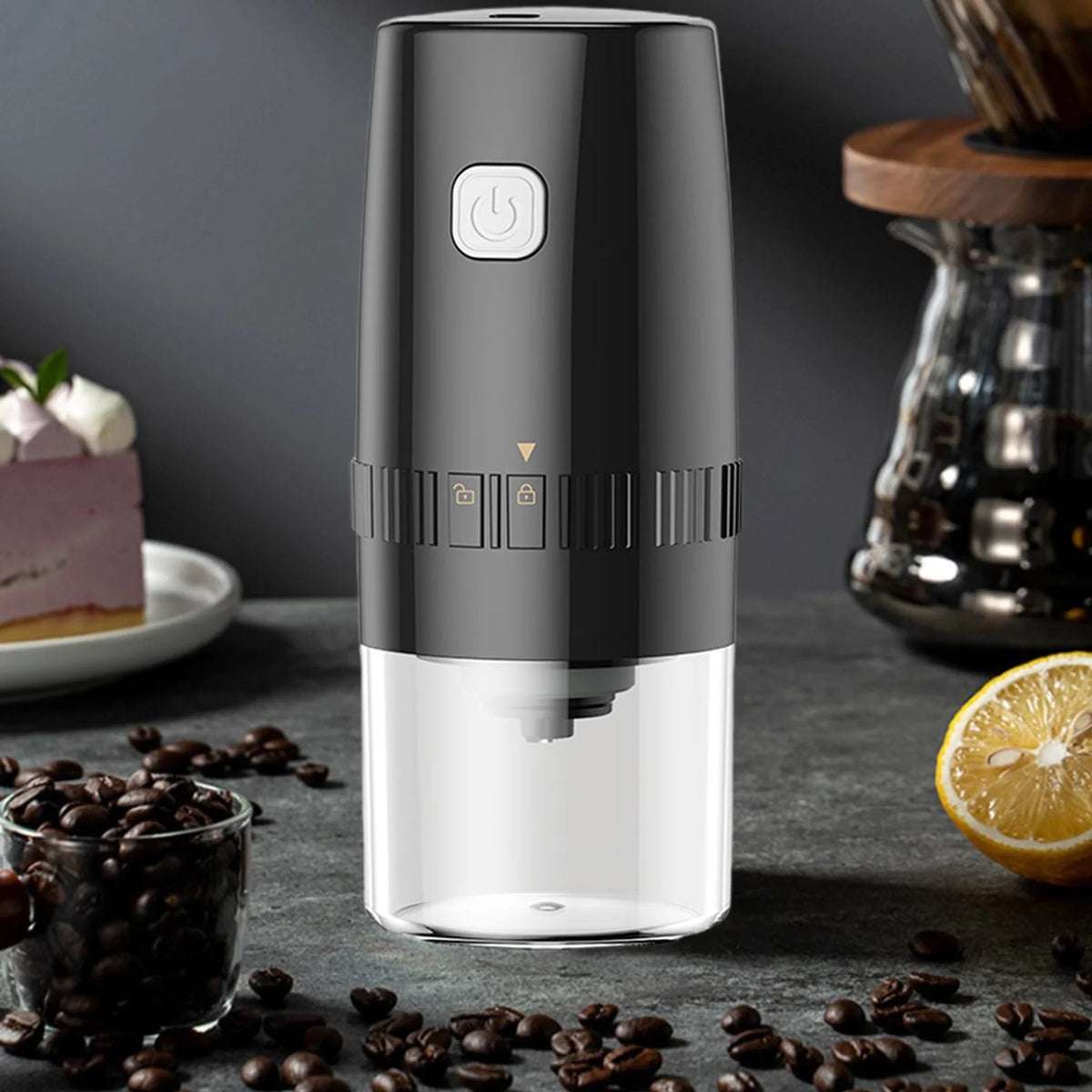 Black Cordless Electric Burr Coffee Grinder O403339