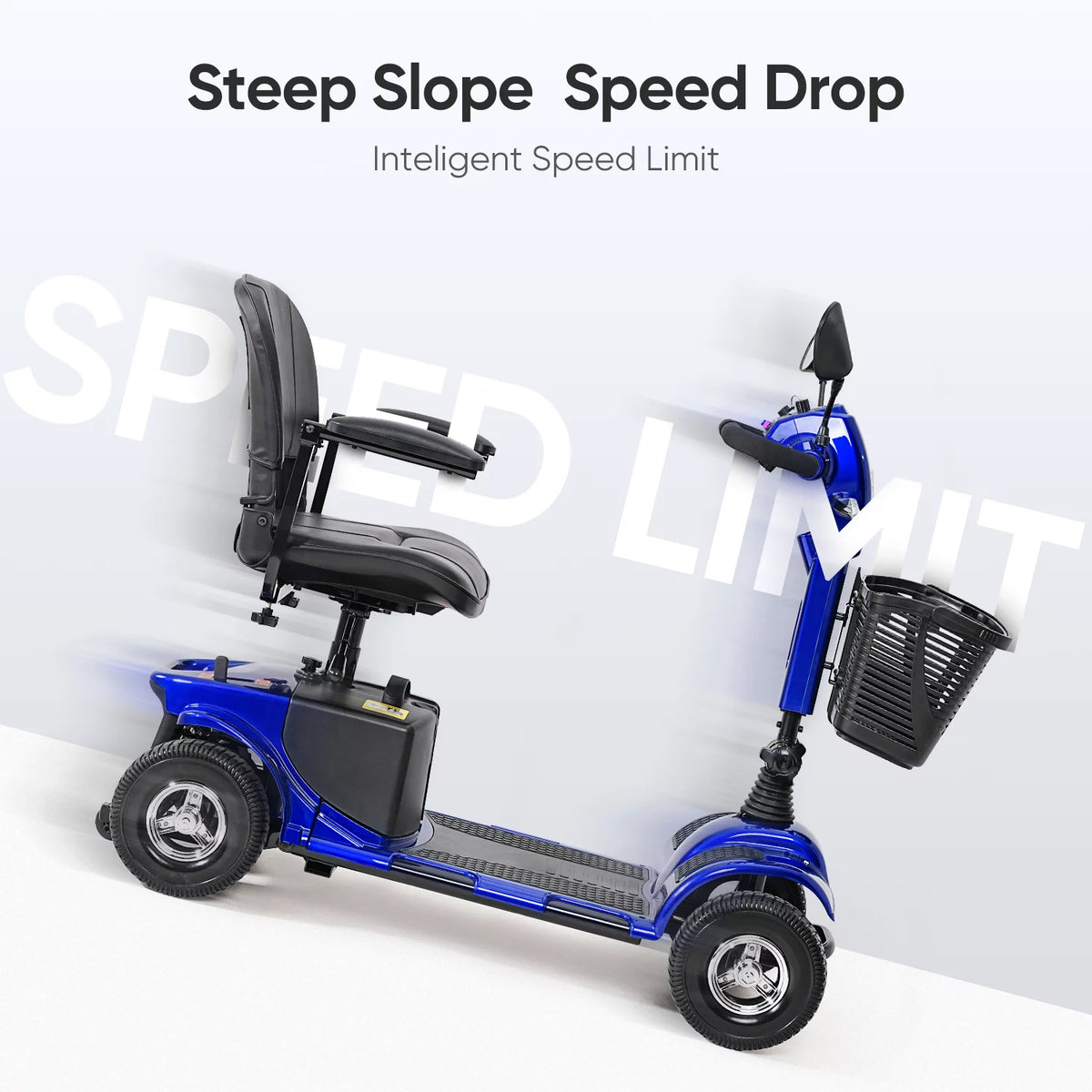 4 Wheel Electric Powered Mobility Scooter Blue R101