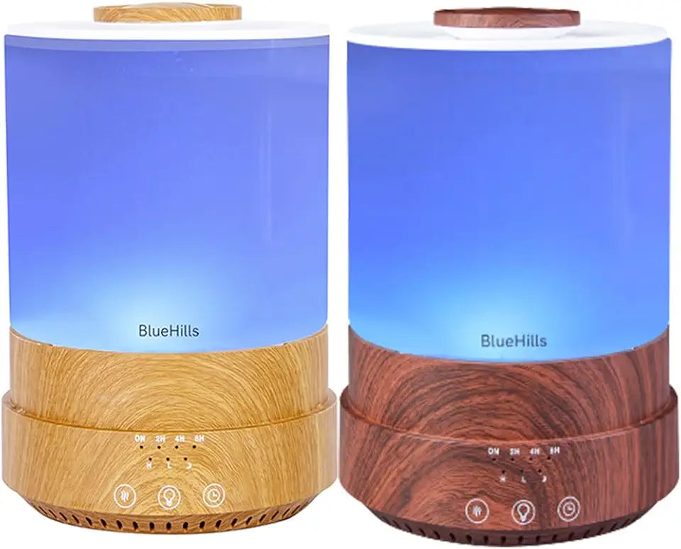 Set of 2 2500 ML Large Essential Oils Diffusers Dark Wood Grain O312317