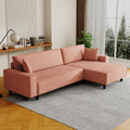 Orange Corduroy Sofa Bed with 2 Pillows N32157