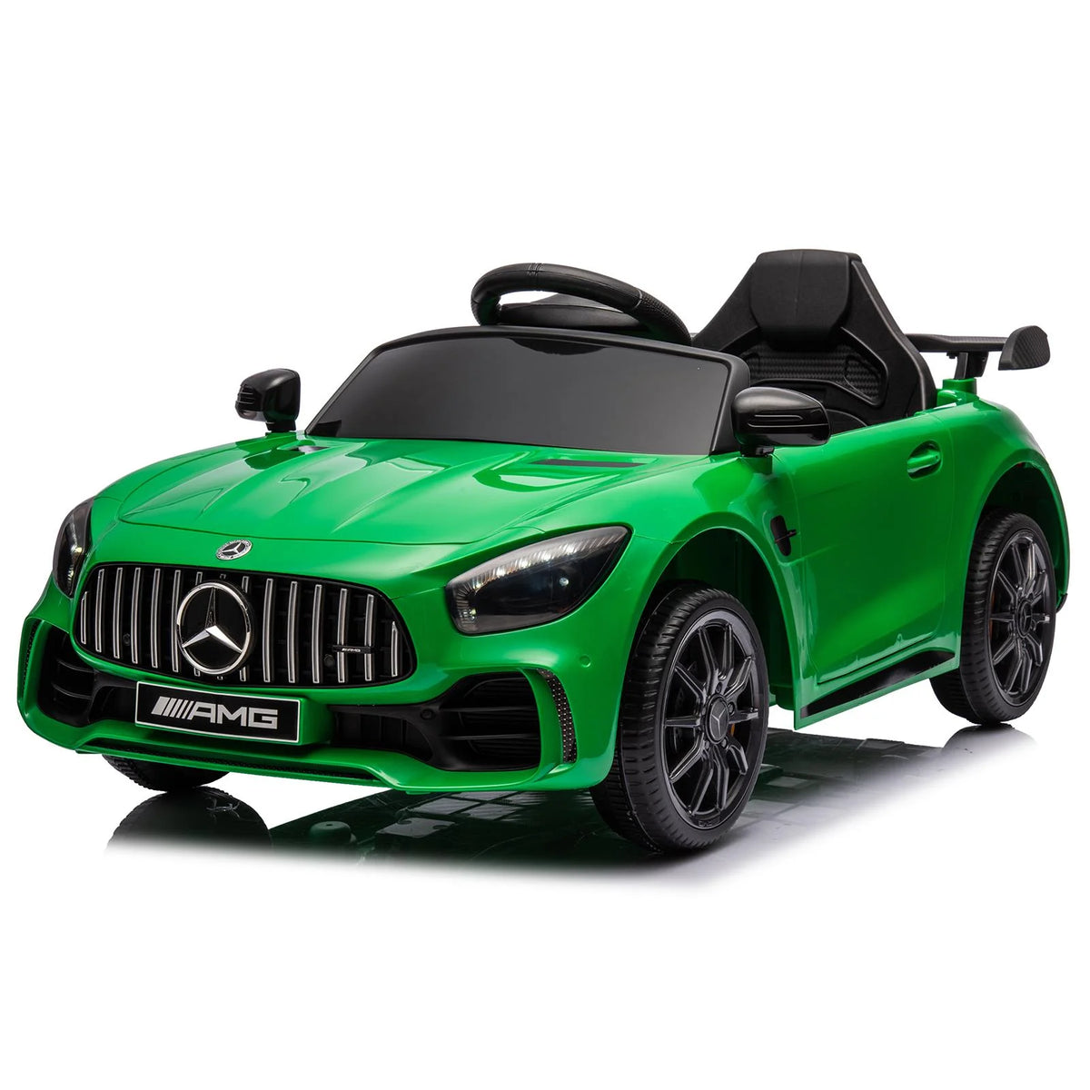 12V Electric Ride on Car Toy with Remote Control, LED Lights, Black W235426