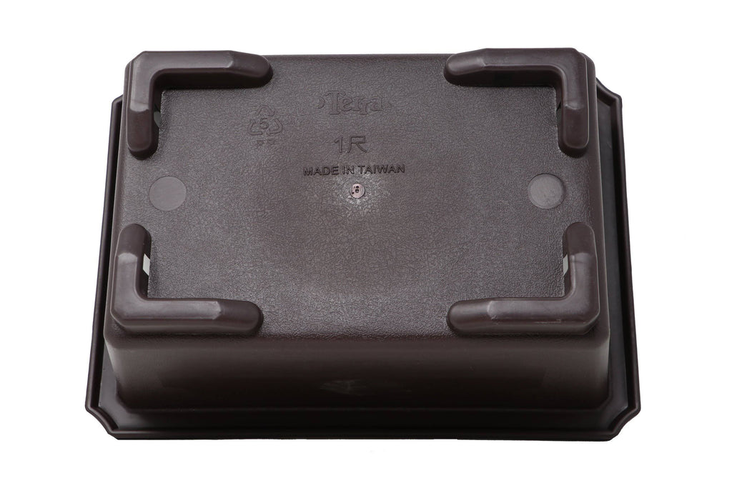 Rectangle Deep Brown Plastic Bonsai Training Pot F669