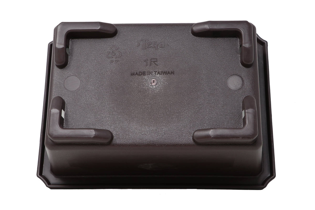 Rectangle Deep Brown Plastic Bonsai Training Pot F669