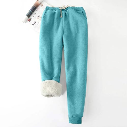 Fleece Loose Solid Color Thickened Plush Sports Trousers with Pockets L93640