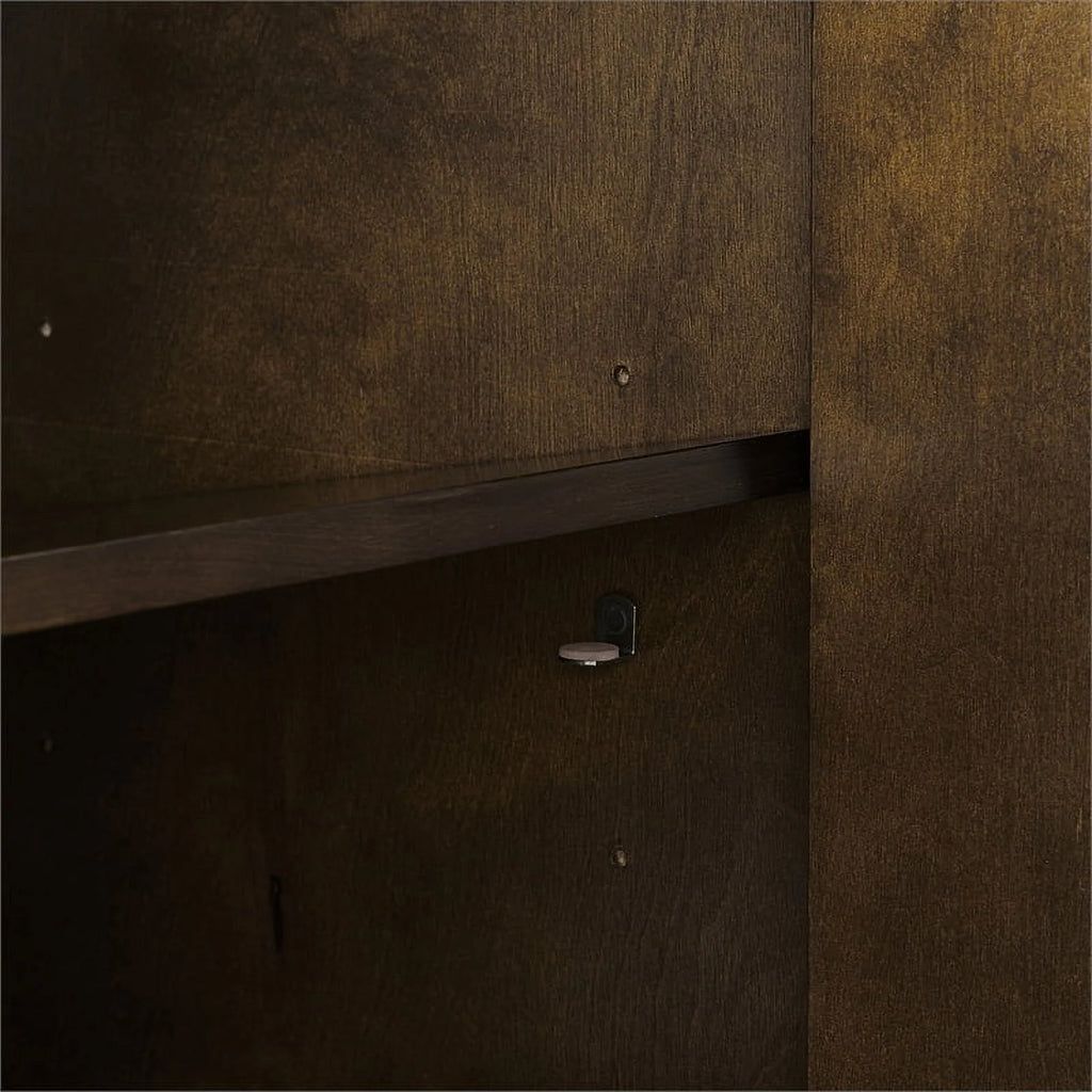 Dark Brown/Gold Wood/Steel Sideboard E3560