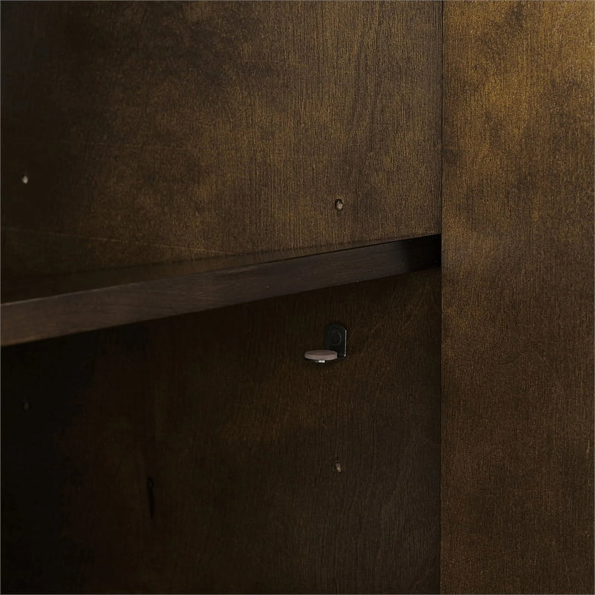 Dark Brown/Gold Wood/Steel Sideboard E3560