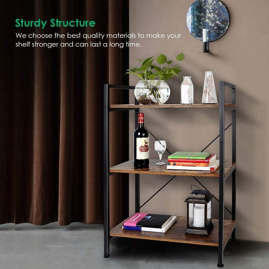 3-Tier Wood and Metal Bookshelf D154453