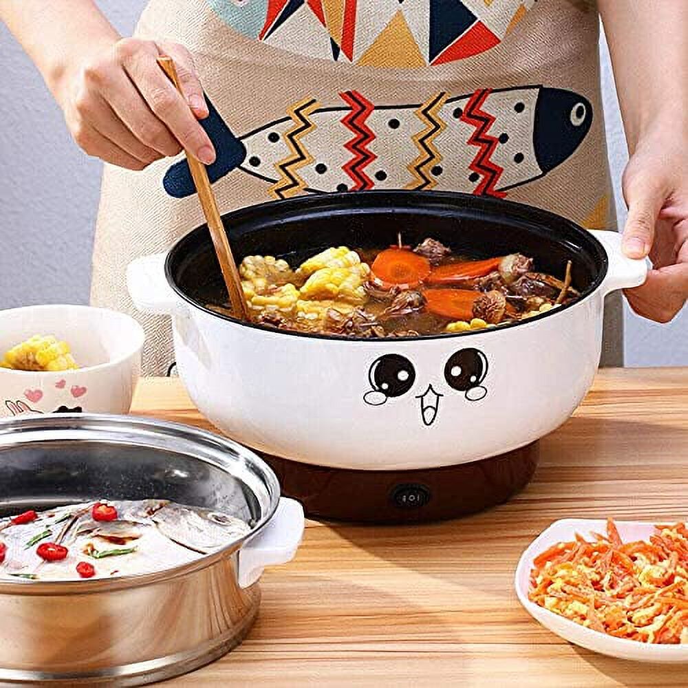 4-In-1 Electric Stainless Steel Non-Stick Hot Pot Cooker 2.3L Portable Skillet Grill Pan K983485