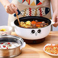 4-In-1 Electric Stainless Steel Non-Stick Hot Pot Cooker 2.3L Portable Skillet Grill Pan K983485