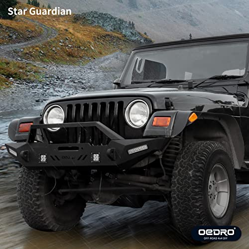 Front Bumper with Winch Plate Mounting & LED Lights & D-Rings M2739