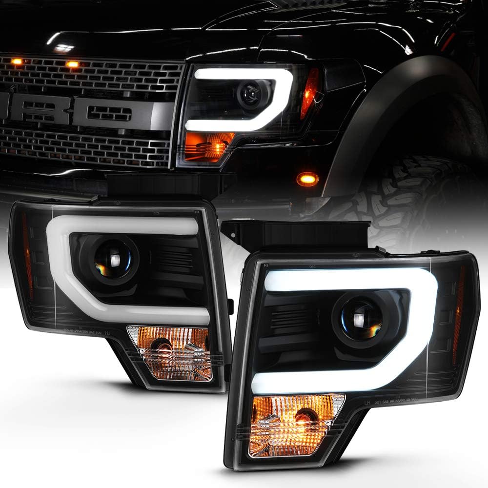 2009-2014 Ford F150 Black Housing Projector Headlights O790