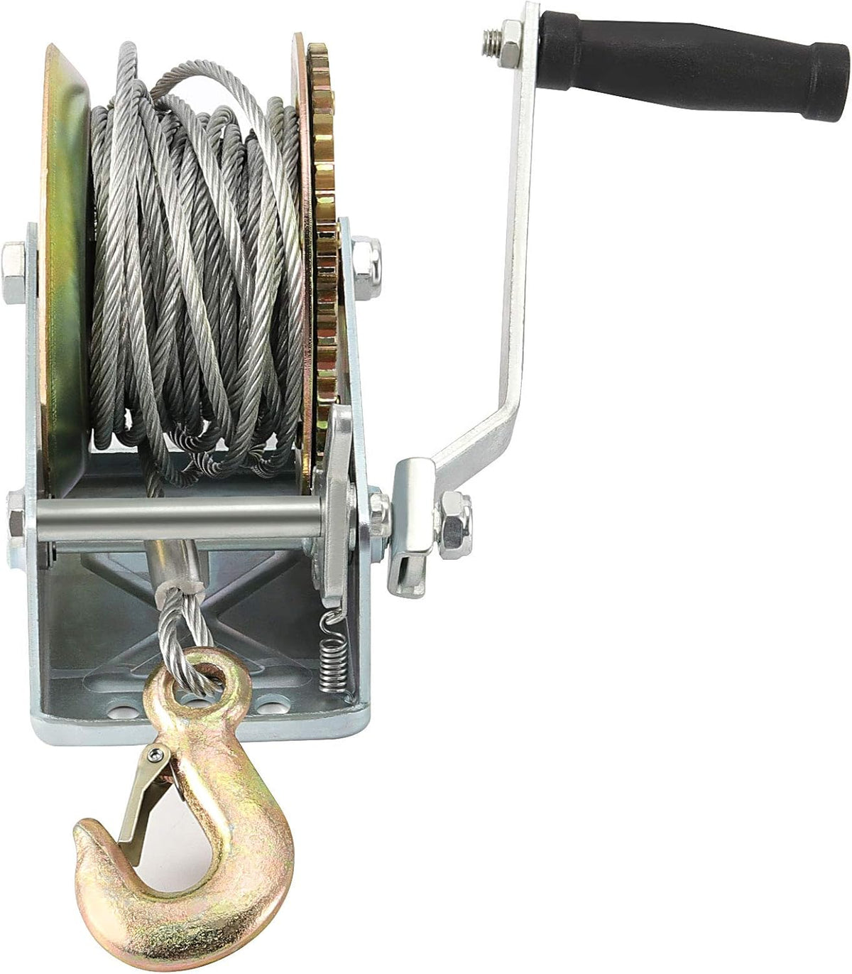 1600lbs Capacity Heavy Duty Hand Winch with 49FT Steel Cable, Pack of 2 Y5886