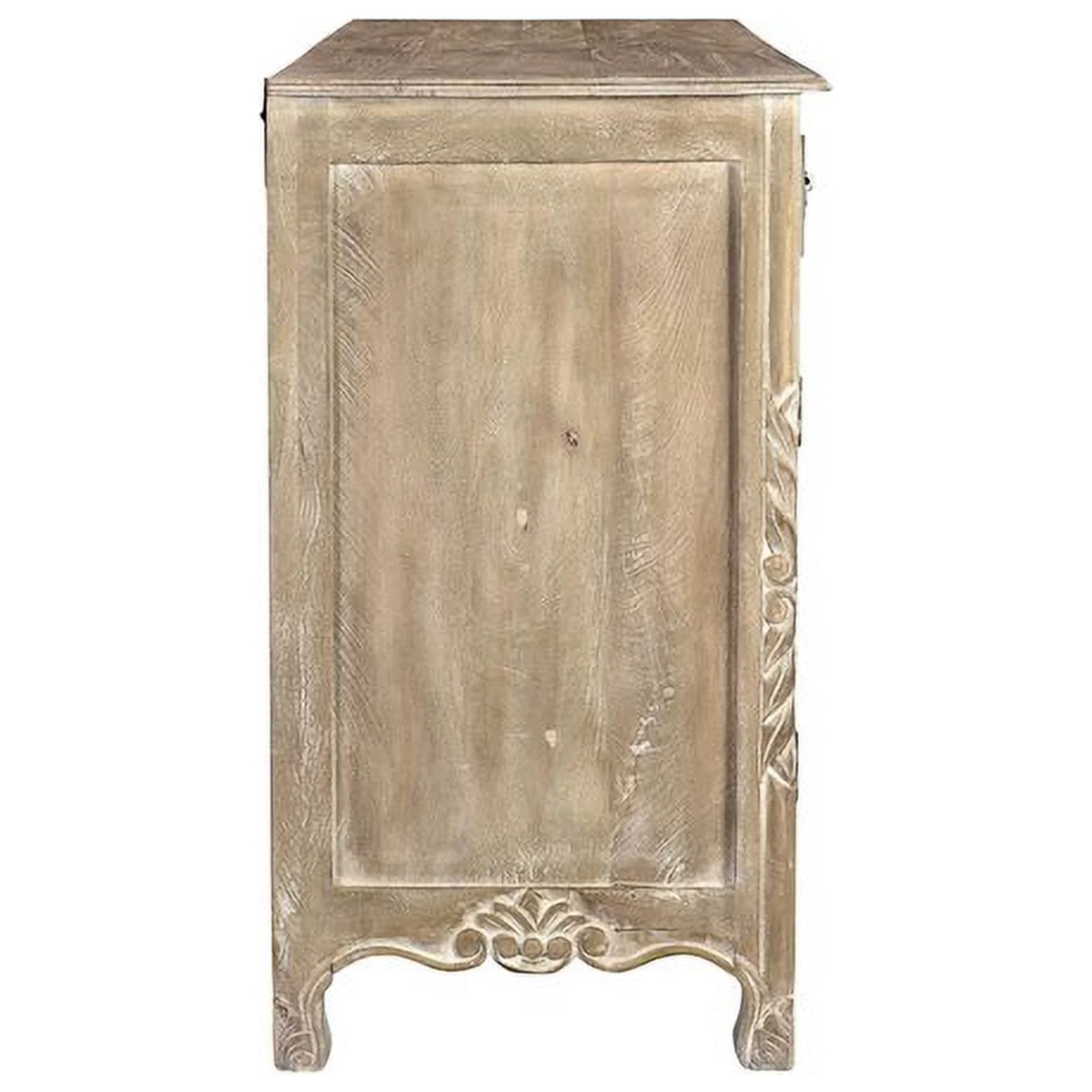 Gray 6 Drawer 2 Door Solid Wood Sideboard G600