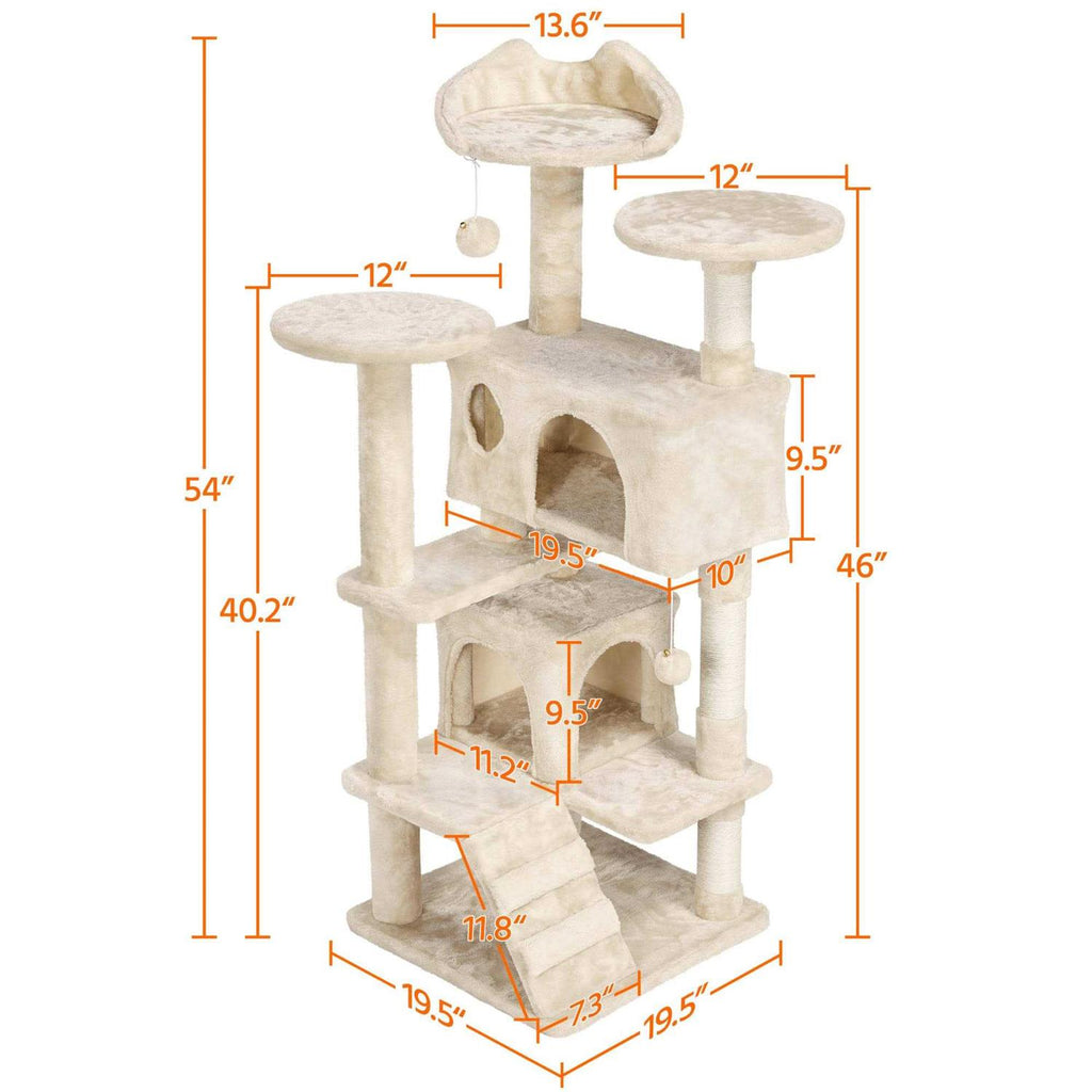 Plush Cat Tree with 2 Condos O661