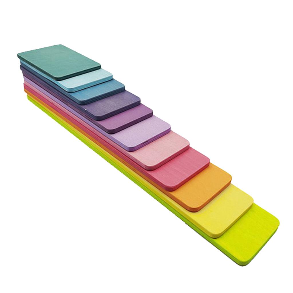 11pcs Wooden Rainbow Stacking Game Building Blocks C588673