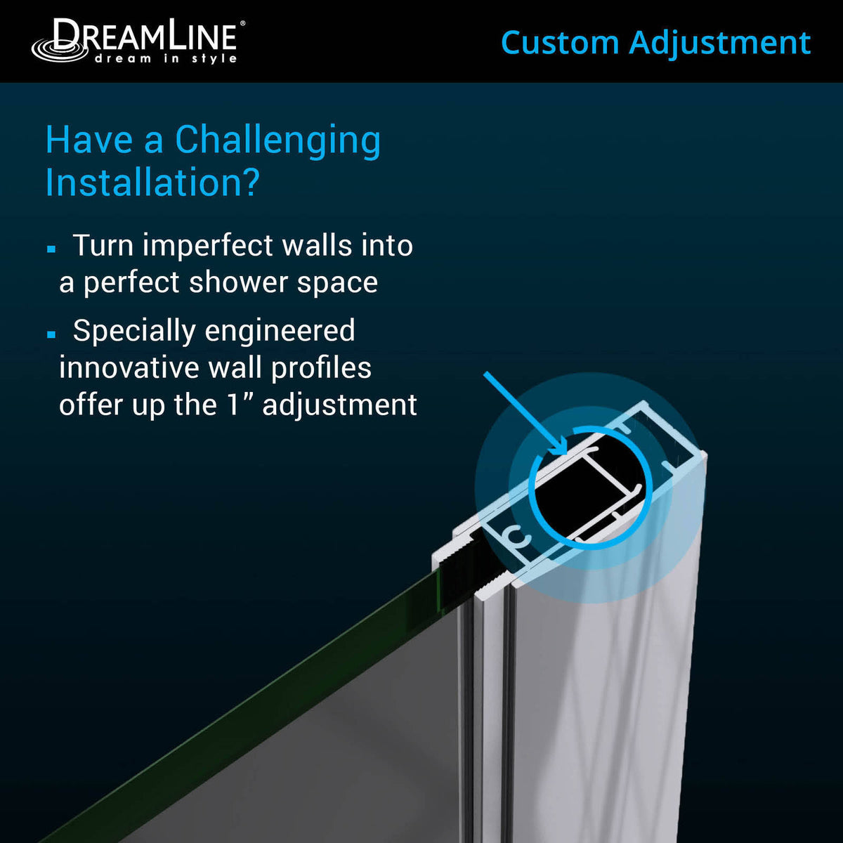 Frameless Hinged Shower Door Satin Black U428