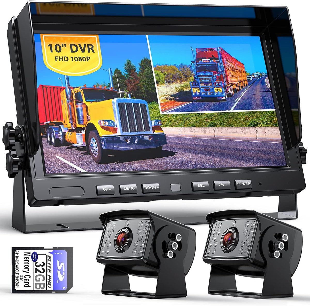 10" Wired 1080P Backup Camera Monitor System Kit with DVR Recording Function H75720