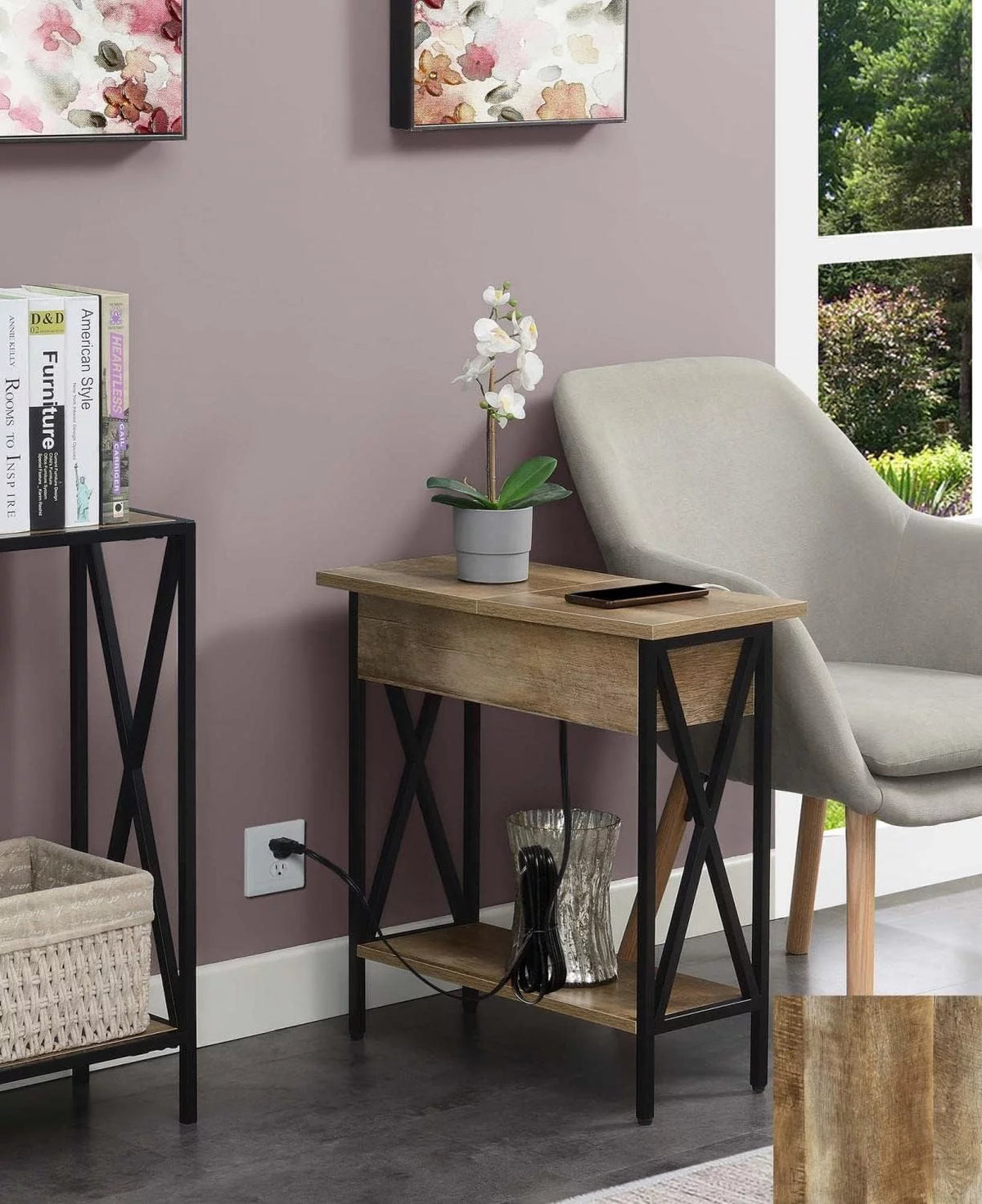 End Table with Charging Station and Shelf J460812