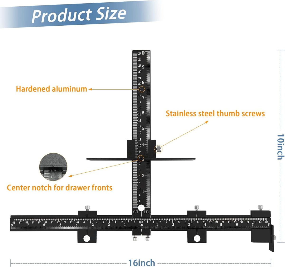 Aluminum Alloy Adjustable Cabinet Hardware Jig J2716