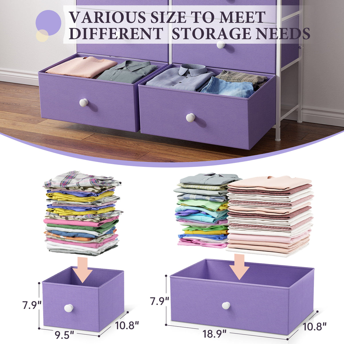 9 Drawer Fabric Dresser with Shelves E853397