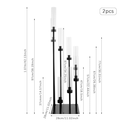 2 Pack Black 8 Arms Floor Candelabra D89394