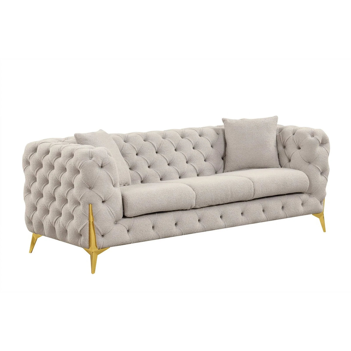 Light Gray 2 PC Wood Living Room Set S261815