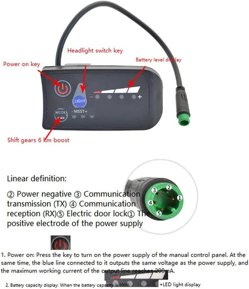 24V Electric Bicycle LED Display W695