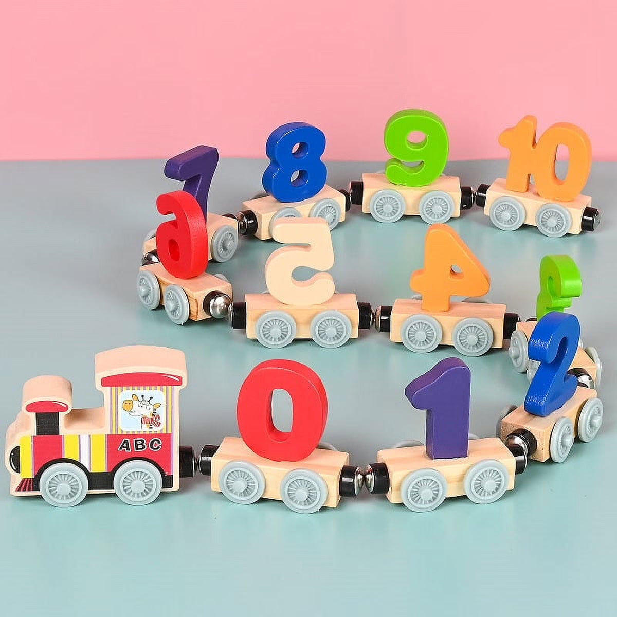 Wooden Magnetic Train Building Blocks Puzzle Toys Q626