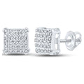 10kt White Gold Diamond Square Earrings M424