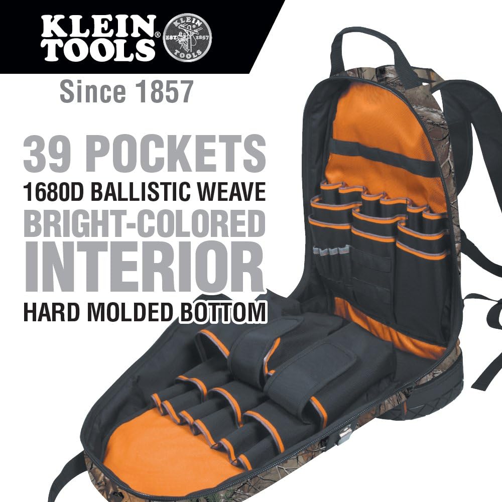 Heavy Duty Tool Bag Backpack with 39 Pockets B28594