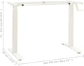 White Adjustable Standing Desk Frame with Crank System E895727