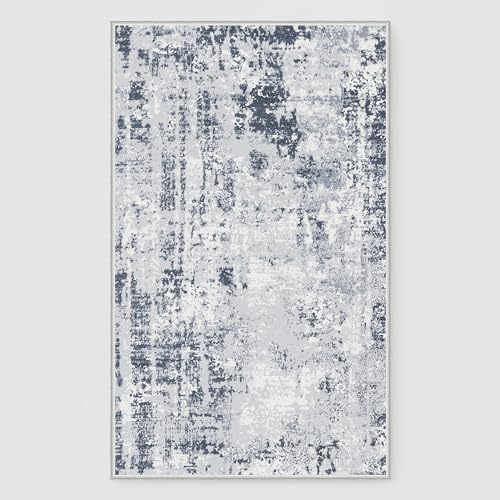 8x10 ft Grey Faux Wool Non Slip Area Rug G8454