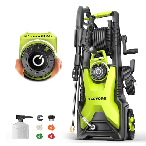 4000 PSI Electric Pressure Washer, 1900W Motor, 4 Adjustable Nozzles, 32.81ft Hose, Foam Cannon I1364