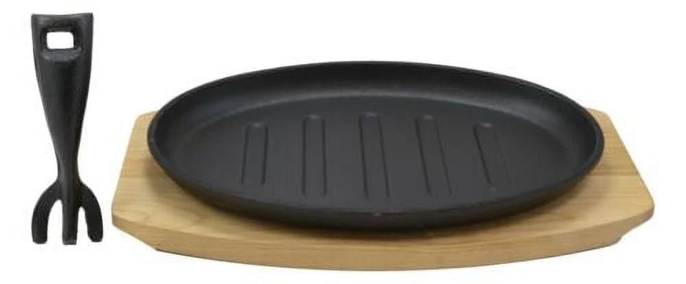 Enameled Cast Iron Fajita Skillet Set 10.5" D4374