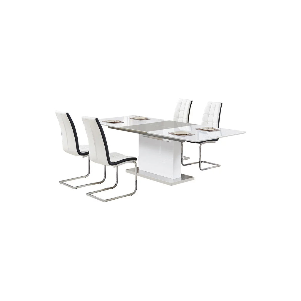 5-Piece Extendable High Gloss Wood Dining Set S405