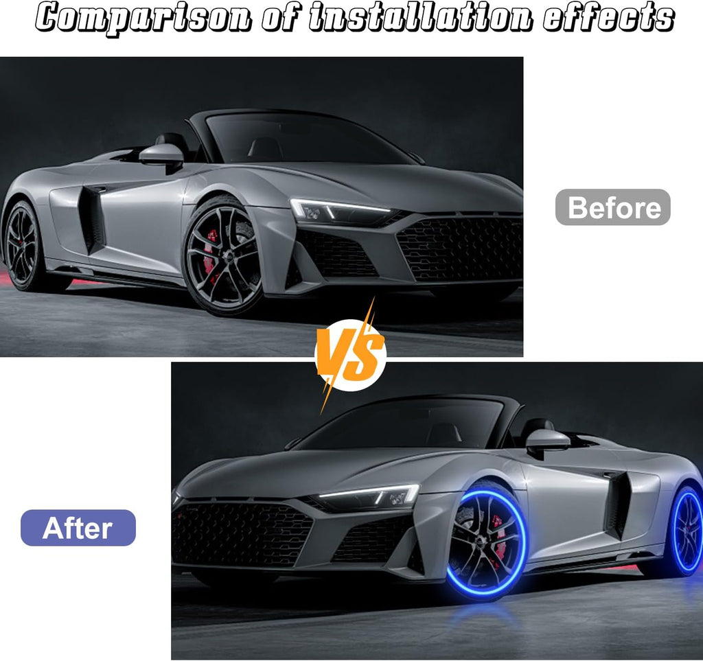 4 PCS Tire Valve Light LED Wheel Lights F10890