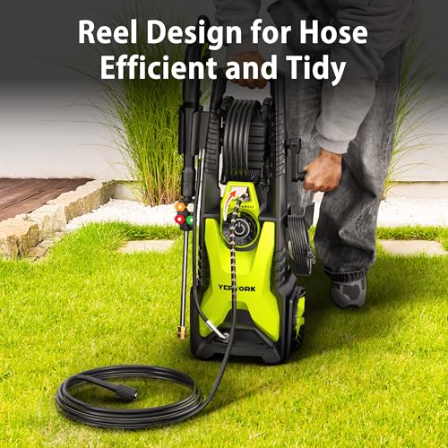 4000 PSI Electric Pressure Washer, 1900W Motor, 4 Adjustable Nozzles, 32.81ft Hose, Foam Cannon I1364