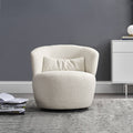 White Bouclé Swivel Chair S302