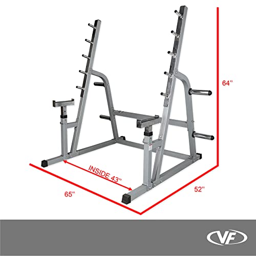 Adjustable Spotter Arms Half Power Cage Bench Press and Squat Rack Combo L1124