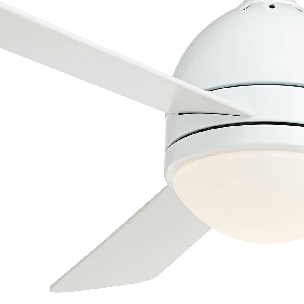 White Opal Frosted Glass LED Ceiling Fan with Light Remote Control G51769