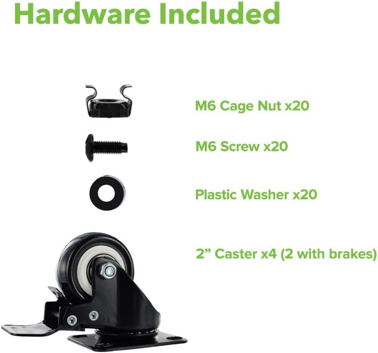 22U 4-Post Open Frame Server Rack with Casters E690