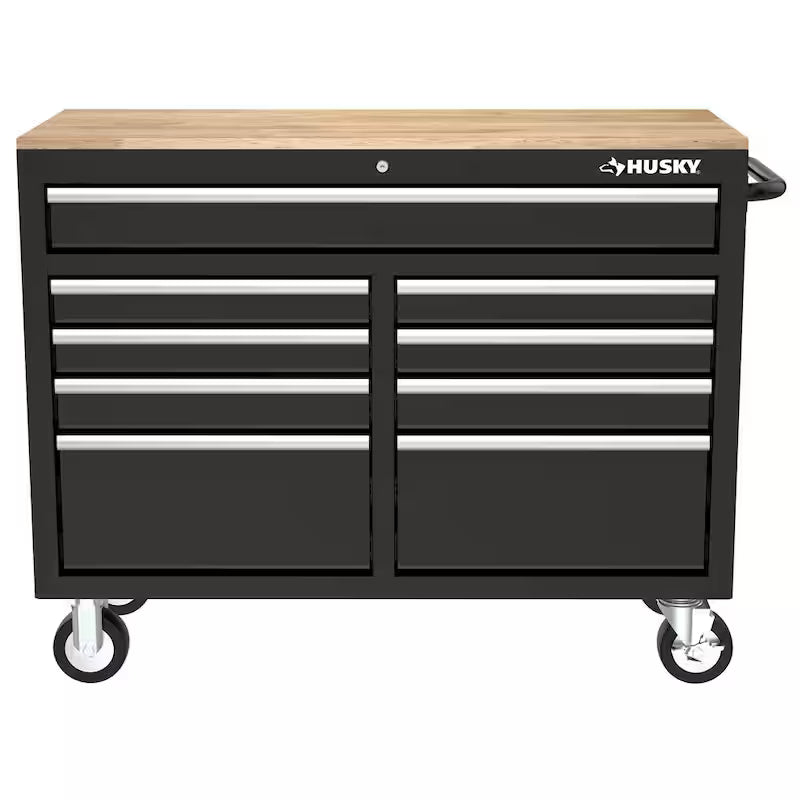 46 in. Gloss Black Mobile Workbench Cabinet G802558