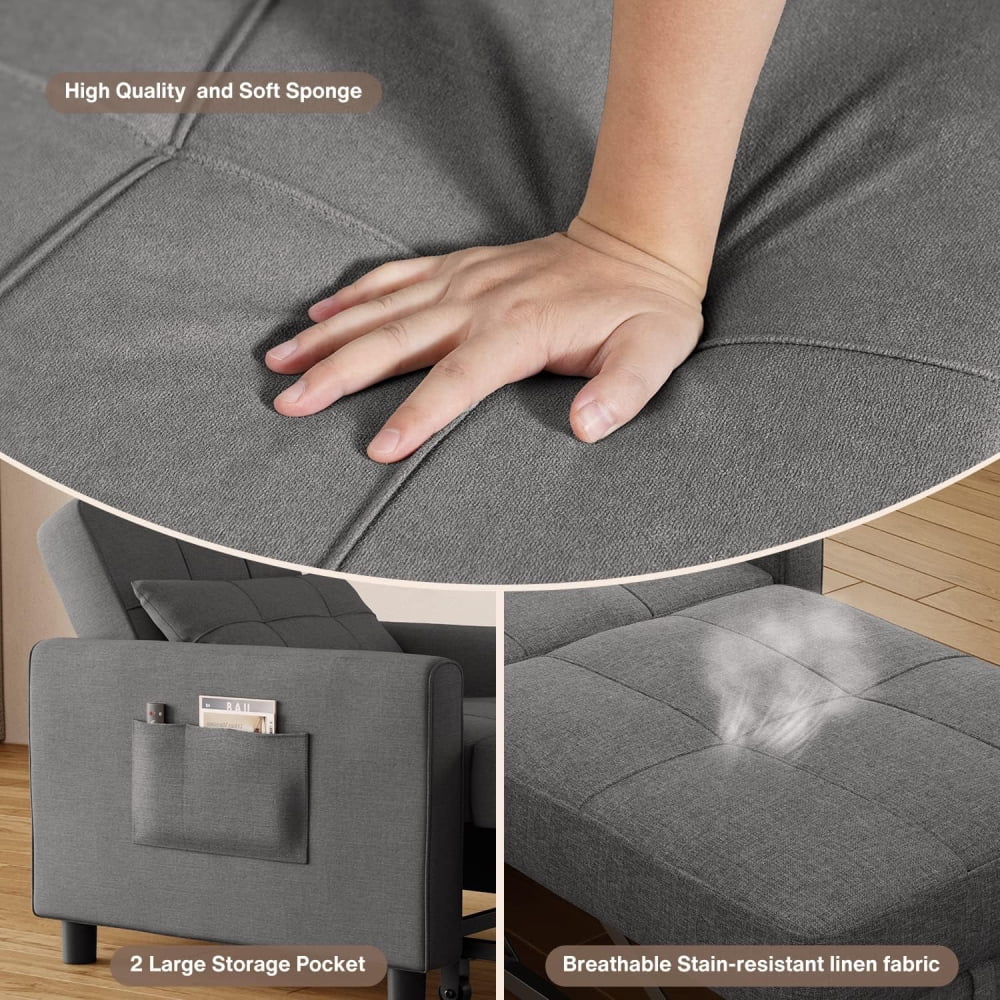 Light Gray Convertible Sofa Bed G19026