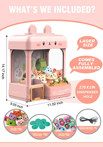 Large Claw Machine with Prizes, Adjustable Sound & Light, Candy Crane Vending Machine P84962