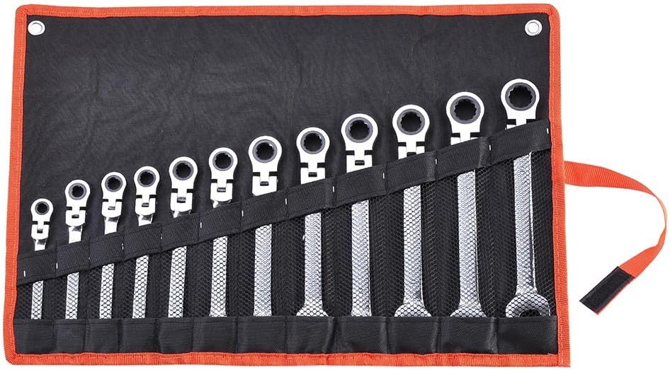 12pc Ratchet Spanner 8-19mm Metric Wrench Set T610